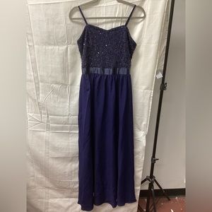 A-Line Floor Length Chiffon Sequined Bridesmaid Dress